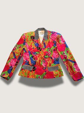 Vintage Sunny Leigh - Vibrant Blazer (With Shoulder Pads)